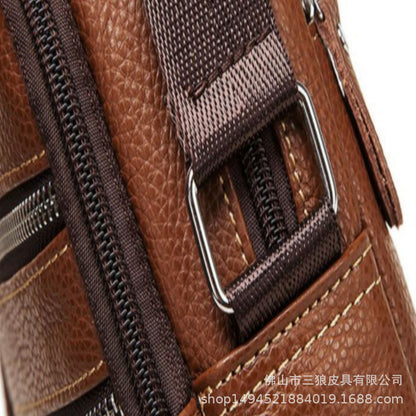 Men's Shoulder Bag Made of Genuine Cowskin Leather Korean Fashion Wear-resistant Crossbody Bag for Men 