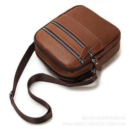 Men's Shoulder Bag Made of Genuine Cowskin Leather Korean Fashion Wear-resistant Crossbody Bag for Men 