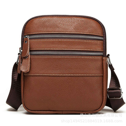 Men's Shoulder Bag Made of Genuine Cowskin Leather Korean Fashion Wear-resistant Crossbody Bag for Men 