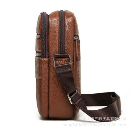 Men's Shoulder Bag Made of Genuine Cowskin Leather Korean Fashion Wear-resistant Crossbody Bag for Men 