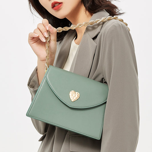 Genuine leather Kelly bag commuting shoulder bag simple luxury underarm bag crossbody bag shoulder bag.pochette