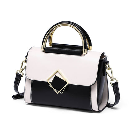 Genuine Leather Women's Bag Color Matching Handbag Fashion Trend Shoulder Bag Handbag. Bag