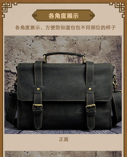 Men's handbag genuine cowhide leather business briefcase men's computer bag 