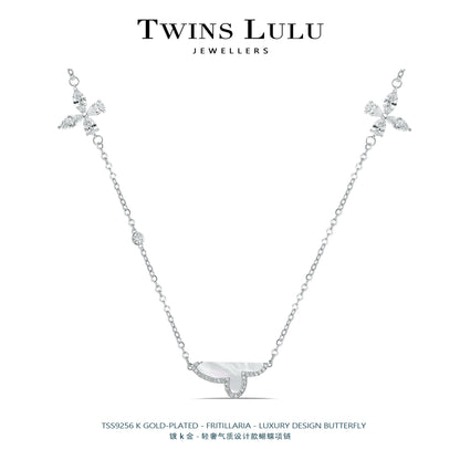 TWINS LULU高級感贅沢優雅リゾート風蝶ネックレスロマンチックプレゼント