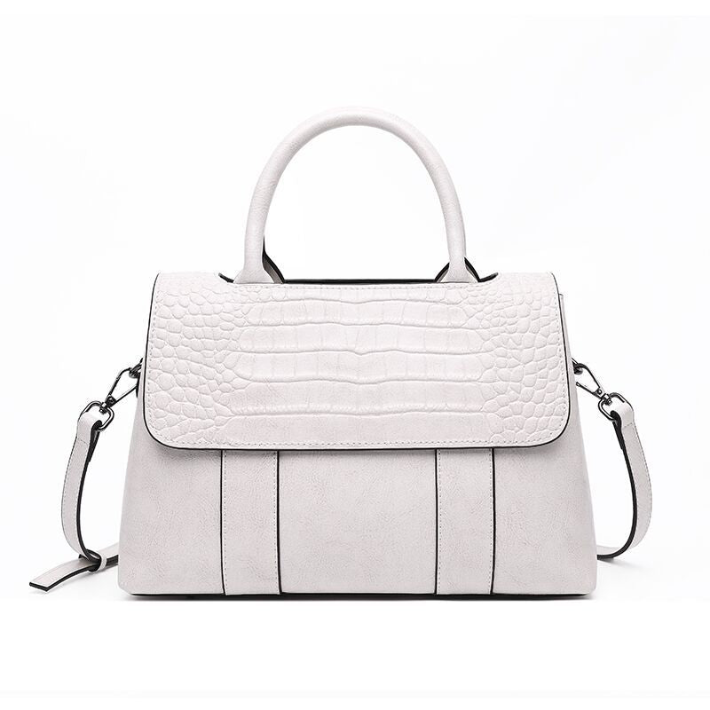 Women's handbag crocodile pattern large capacity genuine leather shoulder bag is trendy fashion commuting elegant handbag.bag