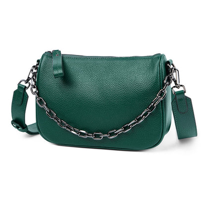 Women's Bag Genuine Leather Fashion Casual Chain Bag Trend Diagonal bag that goes with anything Simple shoulder bag.Pochette