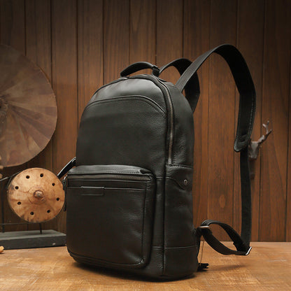 Men's backpack handmade cowhide genuine leather simple casual quality travel bag 