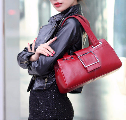 Genuine leather women's bag top cowhide handbag big bag fashion handbag that goes with everything.bag