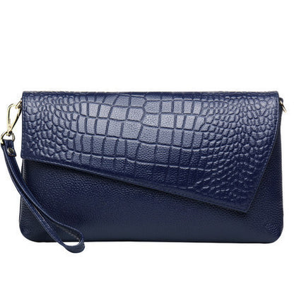 Women's Bag Crocodile Pattern Large Capacity Handbag Genuine Leather Clutch Bag Fashionable Cowhide Chain Bag Elegant Shoulder Bag.Pochette