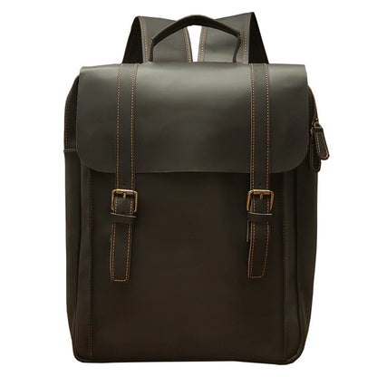 Men's backpack, handmade, quality, large capacity, genuine cowhide leather, fashion travel bag, computer bag 