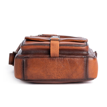 Men's Shoulder Bag Genuine Cowhide Leather Business Casual Crossbody Bag for Men 