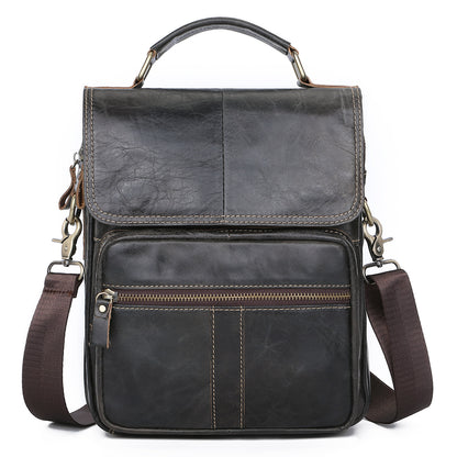 Men's Shoulder Bag Genuine Cowhide Leather Korean Fashion Large Capacity Computer Bag Crossbody Bag for Men 