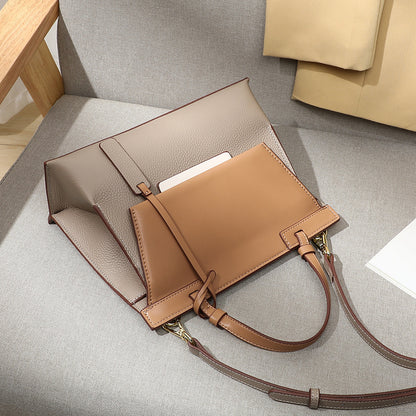 Genuine leather bag fashion large capacity crossbody bag ladies bag handbag simple elegant shoulder bag. pochette