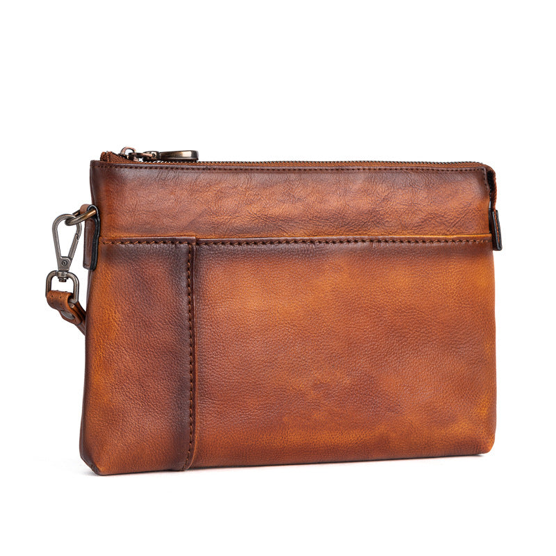 Men's Clutch Bag Genuine Cowhide Leather Casual Men's Handbag 