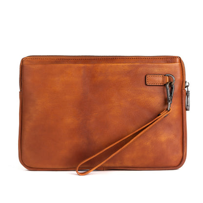 Men's Clutch Bag Genuine Cowhide Leather Retro Casual Men's Bag 