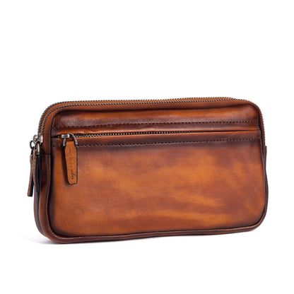 Men's Clutch Bag Genuine Cowhide Leather Casual Men's Handbag 