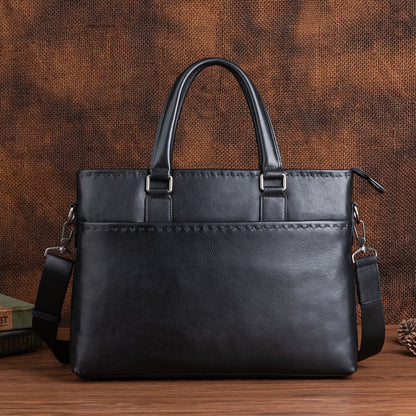 Men's Briefcase Cowhide Genuine Leather Business Men's Handbag 