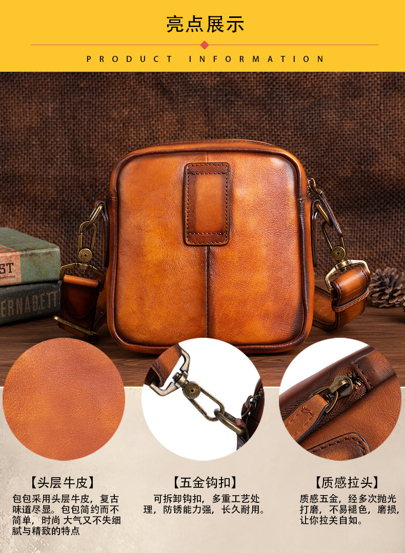 Men's shoulder bag Genuine cowhide leather business crossbody bag for men 