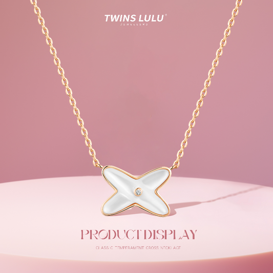 TWINS LULU﻿  優雅フランス四つ葉のクローバーのネックレス