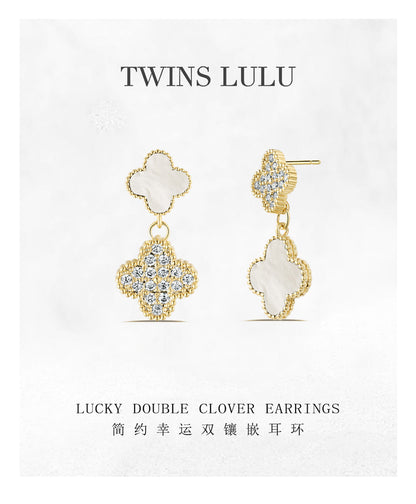 TWINS LULUファッション洗練された気質幸運のクローバーのイヤリング贈り物