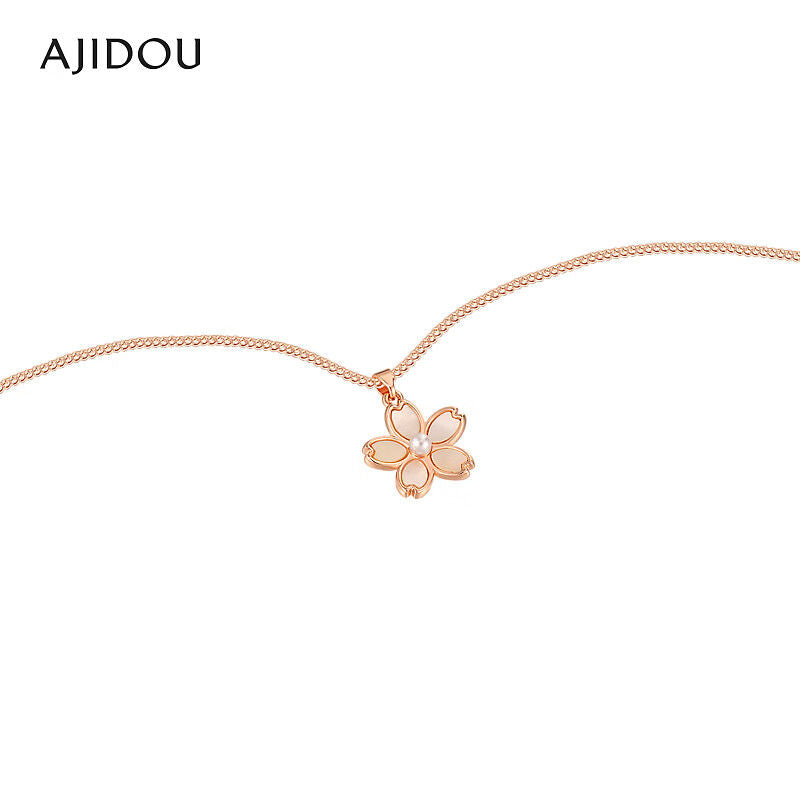 AJIDOUフランス優雅高級感貝殻の花ネックレスプレゼント