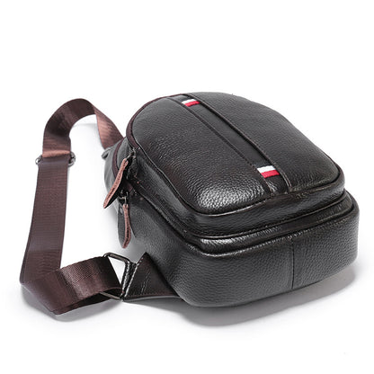 Men's Bust Bag Cowhide Genuine Leather Shoulder Bag Casual Korean Fashion Outdoor Sports Crossbody Bag for Men