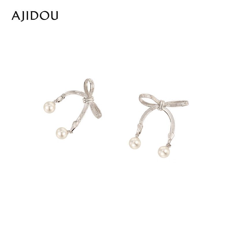 AJIDOUリボンブームシリーズリボンパールピアス