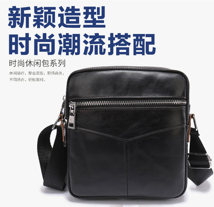 Men's shoulder bag Genuine cowhide leather wear-resistant retro casual fashion multifunctional crossbody bag for men 