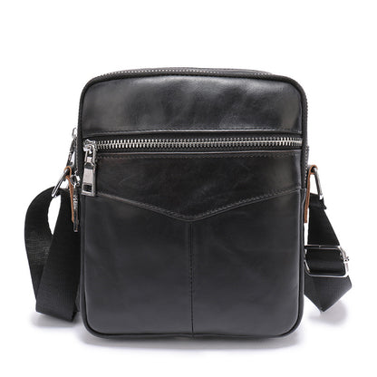 Men's Shoulder Bag Genuine Cowhide Leather Wear-resistant Casual Fashion Multifunctional Crossbody Bag for Men 