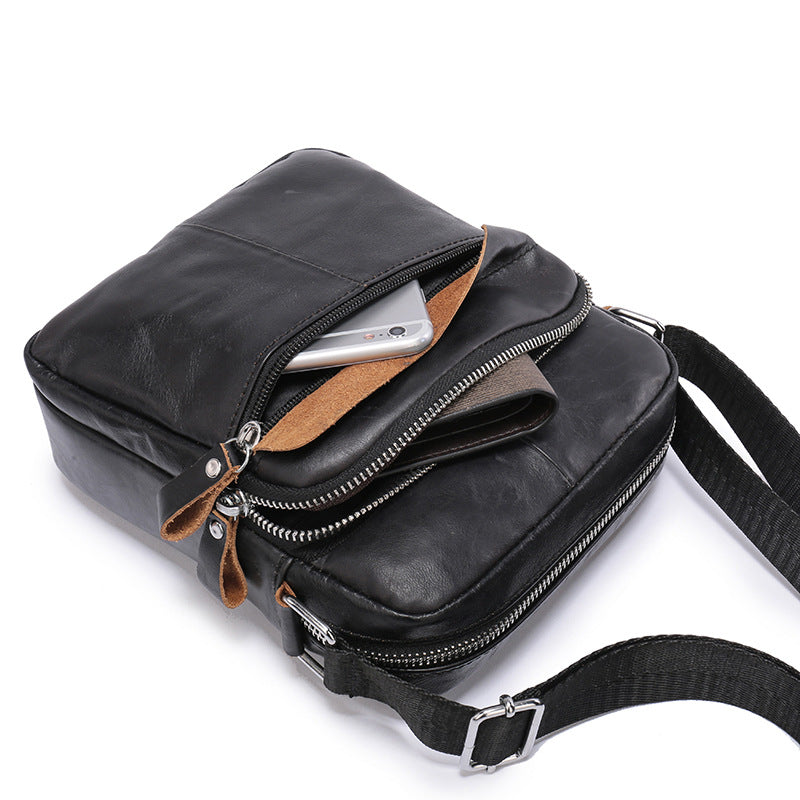 Men's Shoulder Bag Genuine Cowhide Leather Casual Sports Men's Crossbody Bag Briefcase 