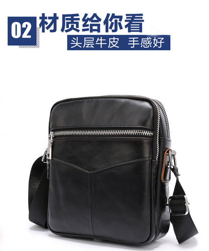 Men's shoulder bag Genuine cowhide leather wear-resistant retro casual fashion multifunctional crossbody bag for men 