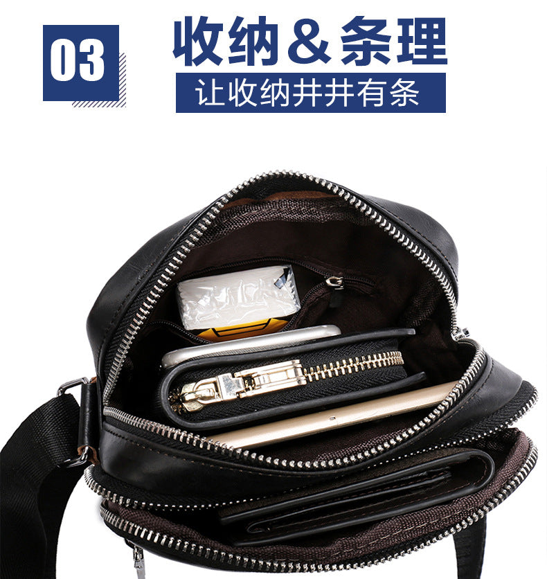 Men's shoulder bag Genuine cowhide leather wear-resistant retro casual fashion multifunctional crossbody bag for men 