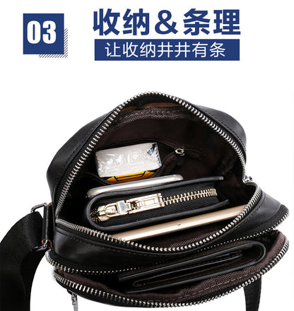 Men's shoulder bag Genuine cowhide leather wear-resistant retro casual fashion multifunctional crossbody bag for men 