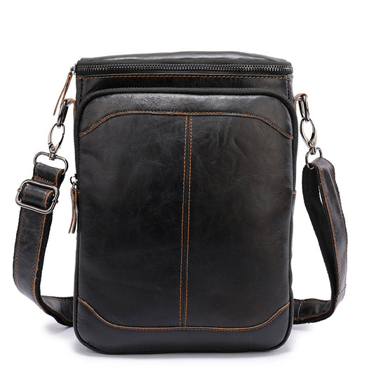 Men's Shoulder Bag Genuine Cowhide Business Briefcase Retro Fashion Men Crossbody Bag