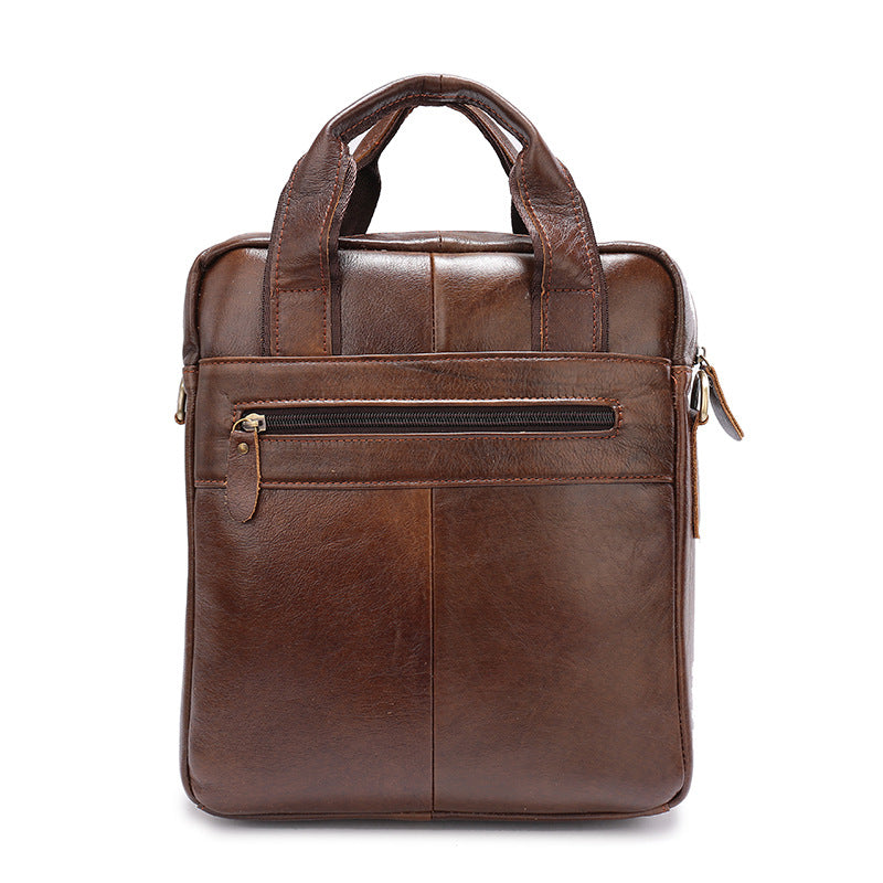 Men's Shoulder Bag Genuine Cowhide Briefcase Retro Business Handbag Men's Crossbody Bag 