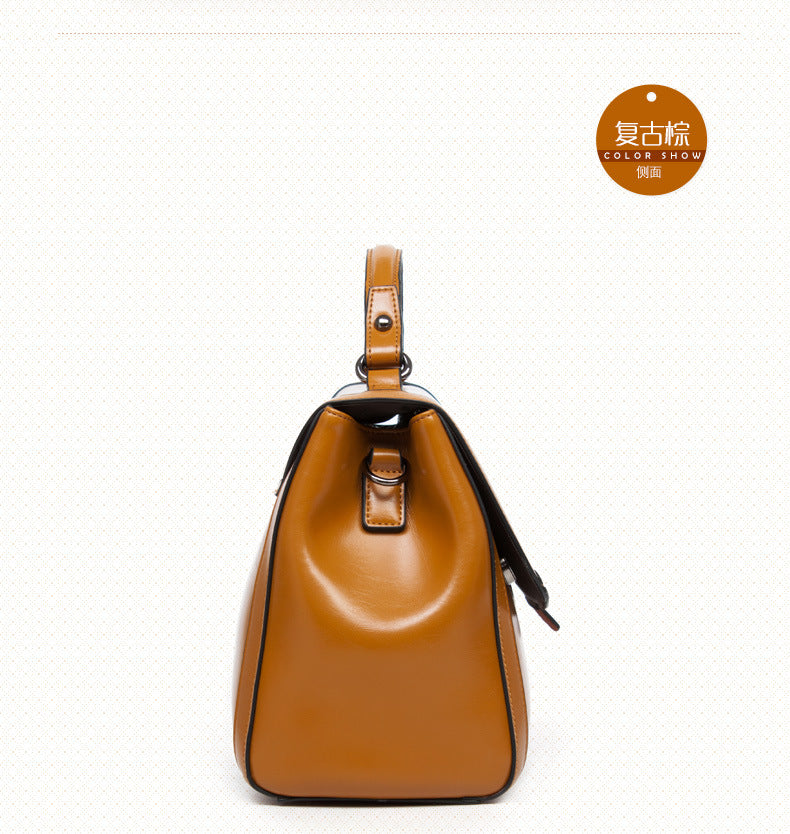 Ladies' cowhide handbag Genuine leather Shoulder bag that goes with anything Fashion elegant handbag.bag