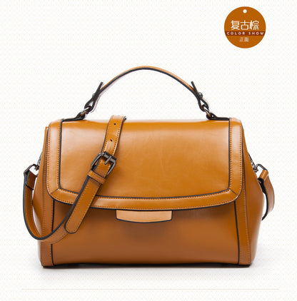 Ladies' cowhide handbag Genuine leather Shoulder bag that goes with anything Fashion elegant handbag.bag