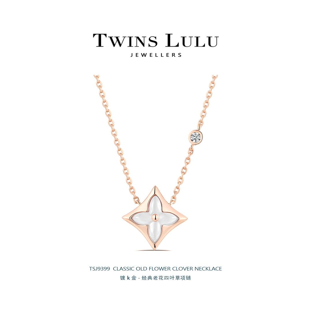 TWINS LULU  四葉クローバーブレスレット花卉ネックレス気質プレゼント