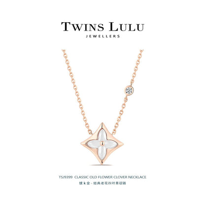 TWINS LULU  四葉クローバーブレスレット花卉ネックレス気質プレゼント