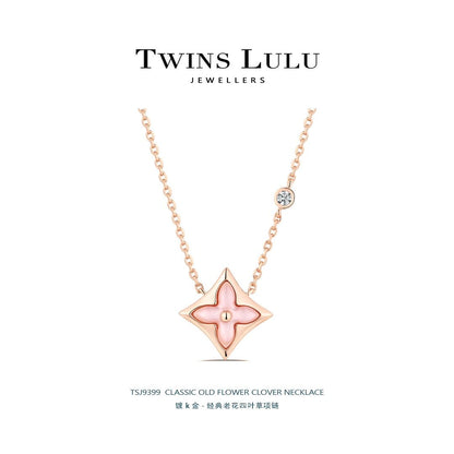 TWINS LULU  四葉クローバーブレスレット花卉ネックレス気質プレゼント