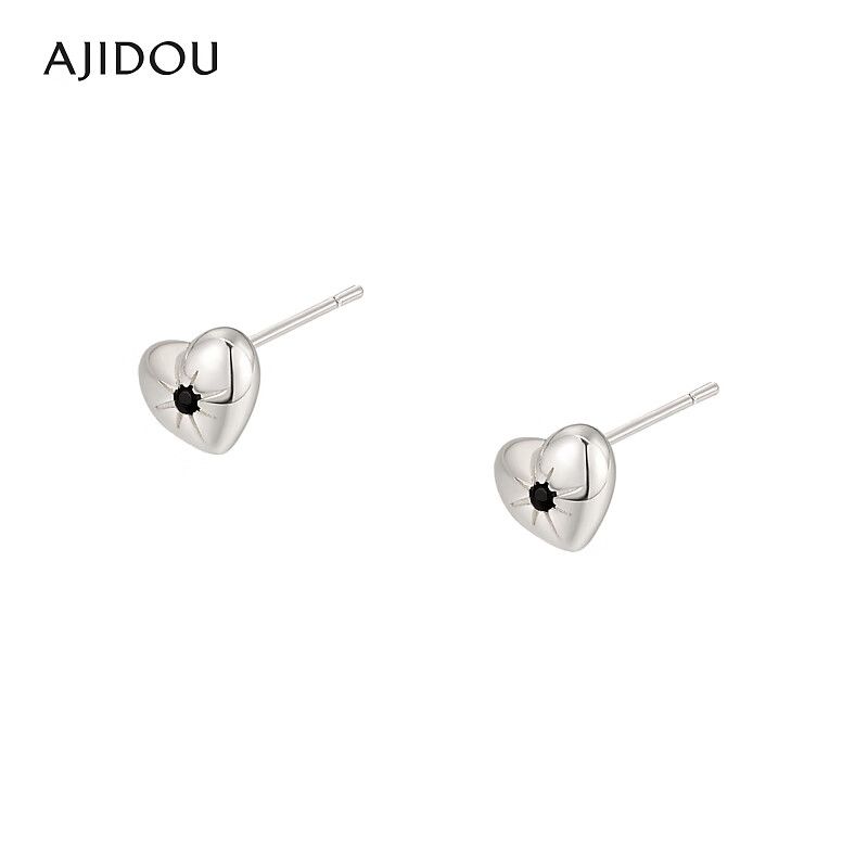 AJIDOU 925シルバーシンプルピアスデザイナーの個性的なピアス