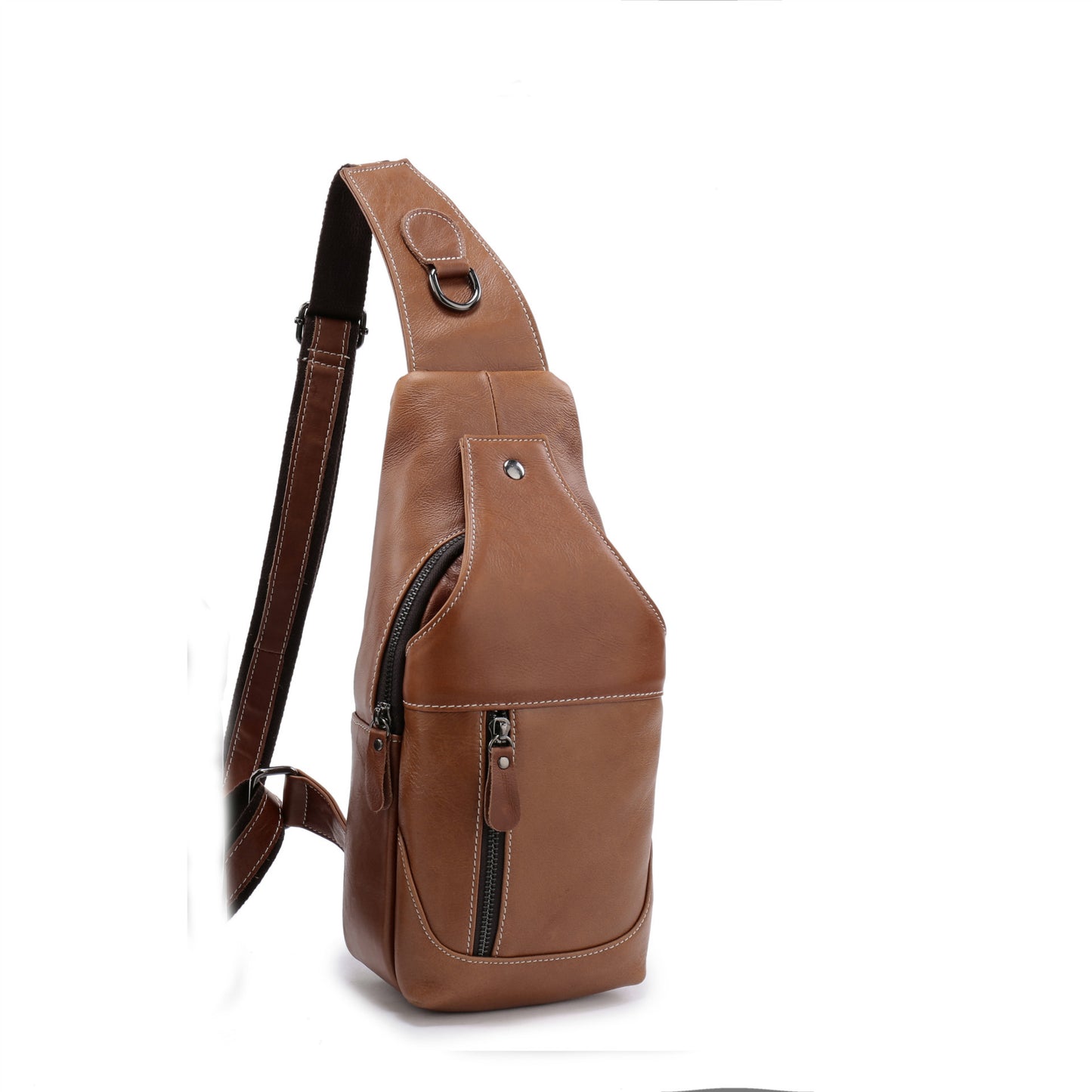 Men's Bust Bag Cowhide Genuine Leather Casual Fashion Sports Crossbody Bag for Men Shoulder Bag 