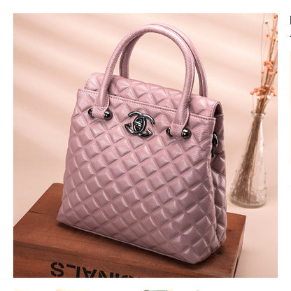 Stylish plaid cowhide handbag fashion ladies genuine leather crossbody bag handbag.bag