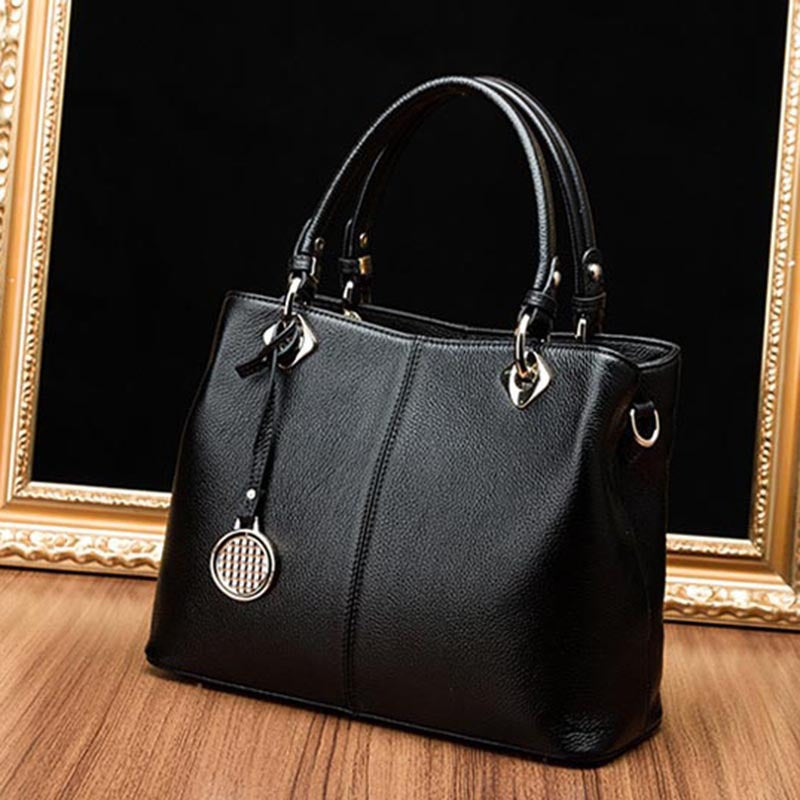 Ladies bag handbag one shoulder cowhide fashionable genuine leather simple shoulder bag handbag.bag