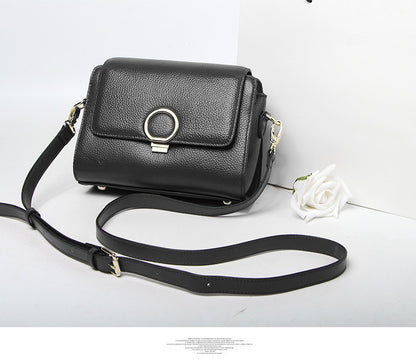 Genuine Leather Women's Bag Top Cowhide Single Fashion Crossbody Bag Shrink Pattern Shoulder Bag.Pochette 