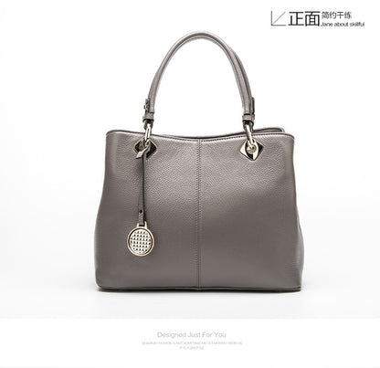 Ladies bag handbag one shoulder cowhide fashionable genuine leather simple shoulder bag handbag.bag