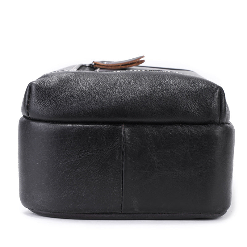 Men's Bust Bag Cowhide Genuine Leather Casual Fashion Sports Crossbody Bag for Men Shoulder Bag 