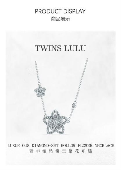 TWINS LULU精緻気質ロマンチックデザイン感贅沢繁花ネックレス