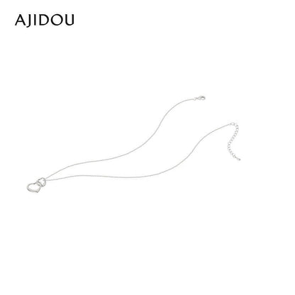 AJIDOU おしゃれ透かし彫りのハートネックレスプレゼント