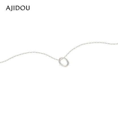 AJIDOU925シルバーシンプルinsカジュアルネックレスネックレスアクセサリーガールフレンドにプレゼント